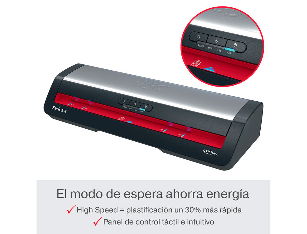 PLASTIFICADORA GBC 480HS OFFICE DIN A3 4 RODILLOS HASTA 175 MC