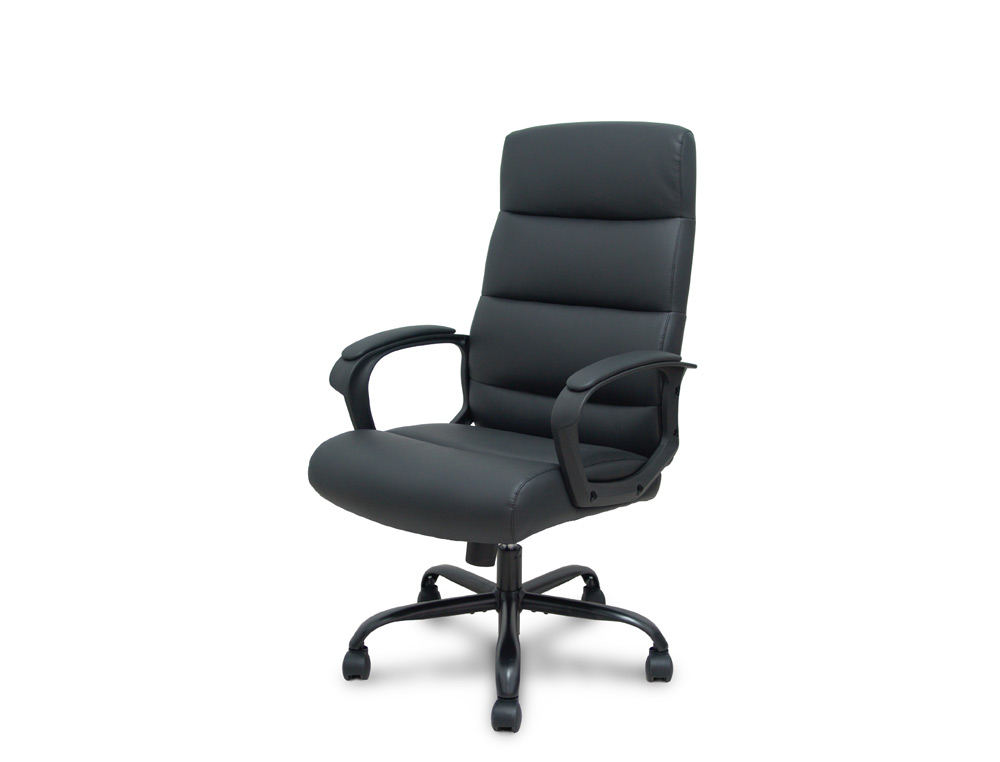 SILLA DE DIRECCION PYC OPTI545 RESPALDO FIJO BRAZOS FIJOS BASE METALICA SIMILPIEL NEGRO 1100X600X1100 MM