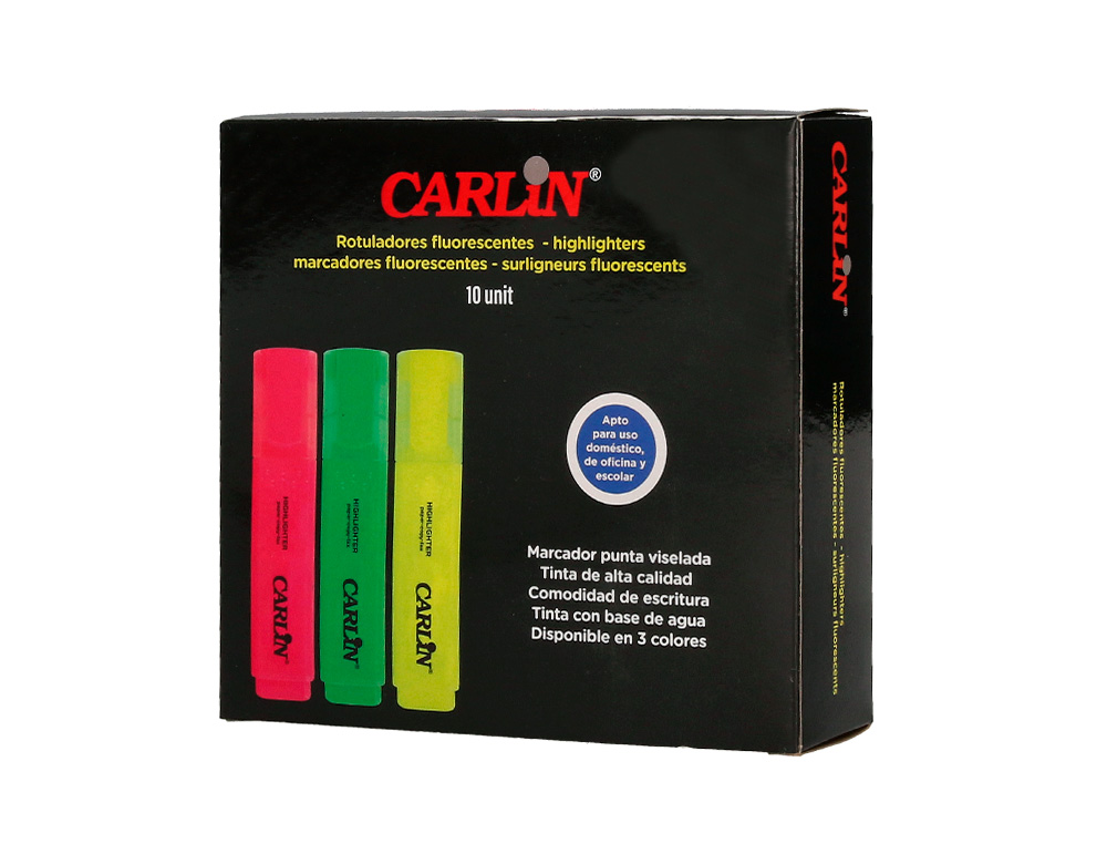 ROTULADOR CARLIN FLUORESCENTE ROSA PUNTA BISELADA