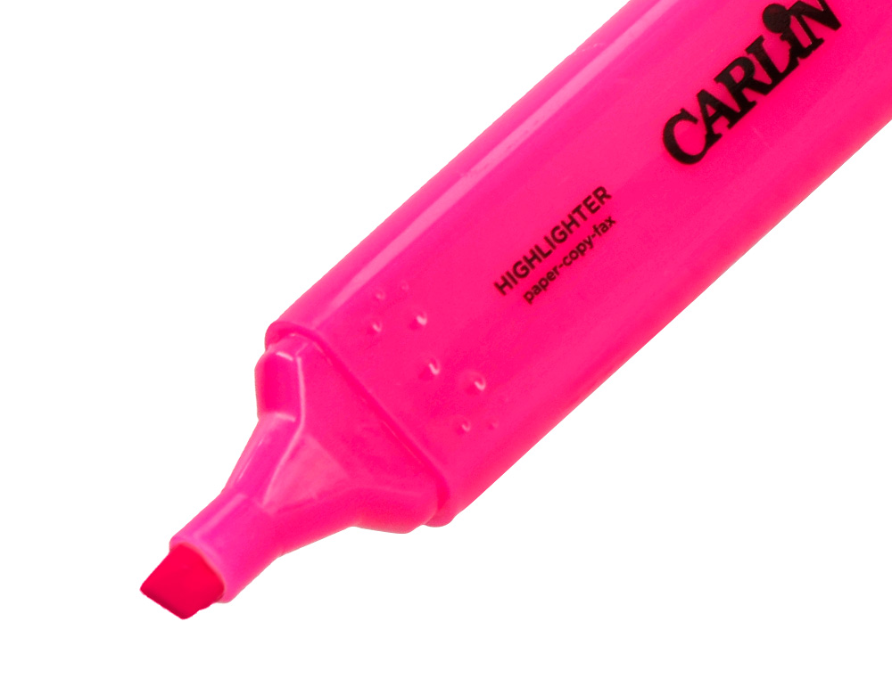 ROTULADOR CARLIN FLUORESCENTE ROSA PUNTA BISELADA