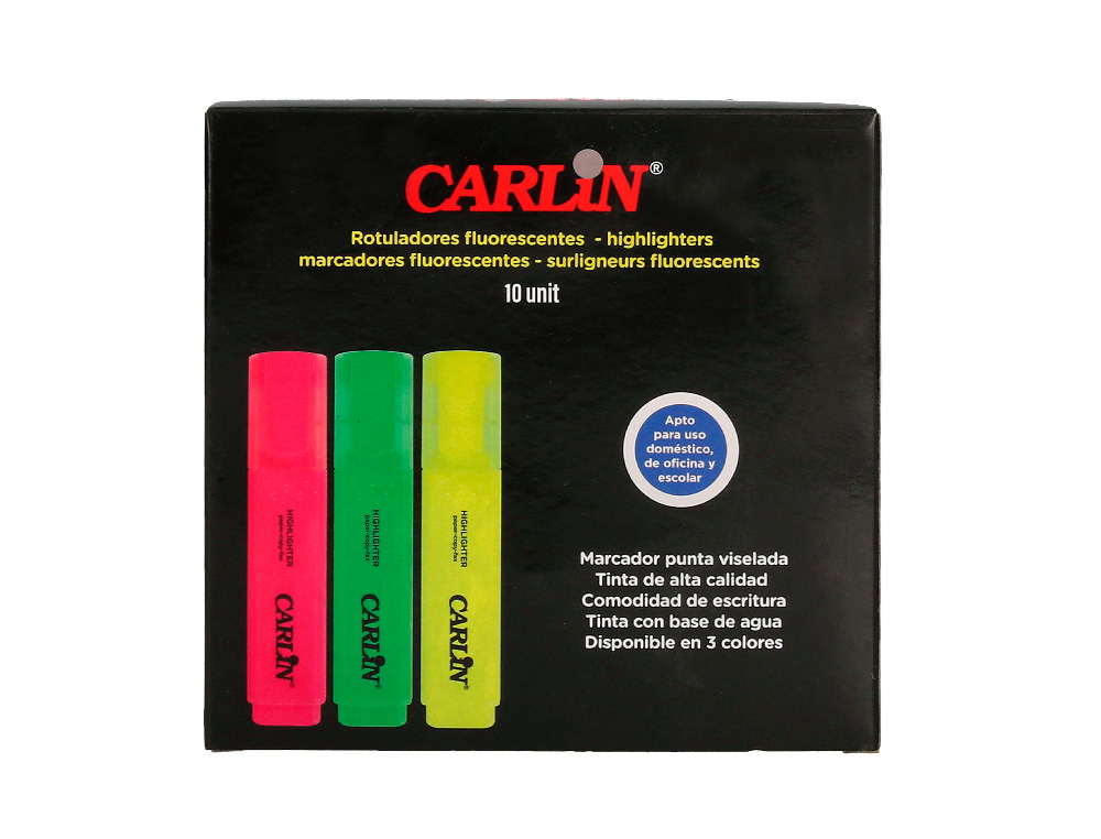 ROTULADOR CARLIN FLUORESCENTE ROSA PUNTA BISELADA