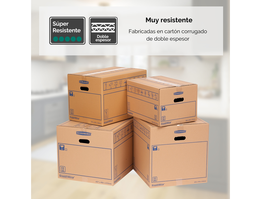 CAJA PARA MUNDANZA BANKERS BOX CARTON RECICLADO FSC CAPACIDAD 39 L 320X260X470 MM PACK DE 10 UNIDADES