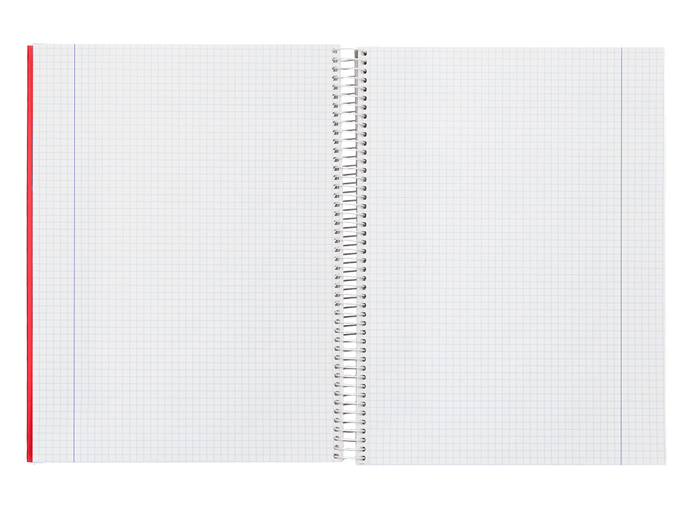 CUADERNO ESPIRAL CARLIN A4 TAPA FORRADA 80H 90GR CUADRO 4MM CON MARGEN 6 COLORES SRTOSREFº 16016