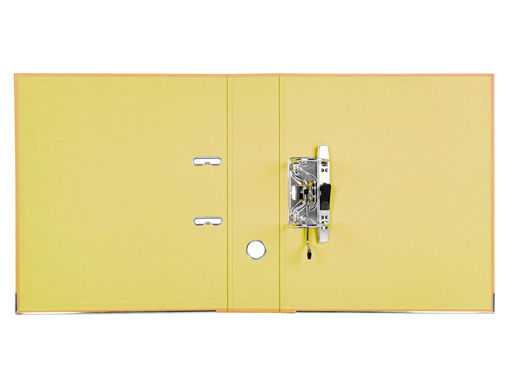ARCHIVADOR DE PALANCA CARLIN FOLIO FORRADO POLIPROPILENO CON RADO LOMO ANCHO 75 MM AMARILLO