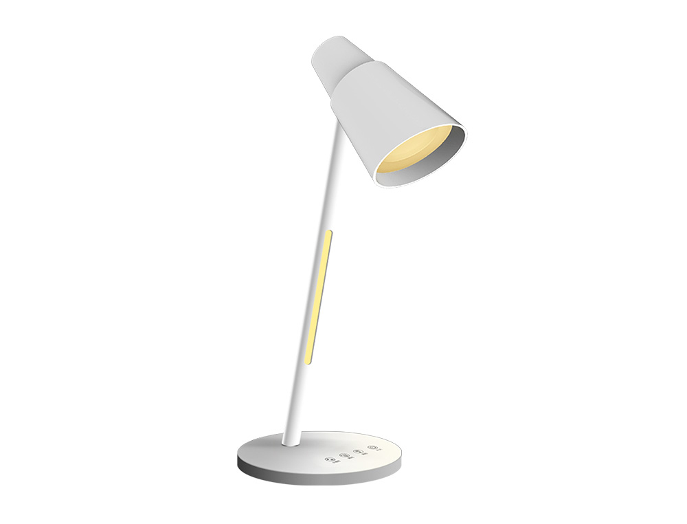 LAMPARA DE ESCRITORIO Q-CONNECT LED 6W 330 LM TACTIL 3 NIVELES COLOR LUZ NOCTURNA CABEZA ORIENTABLE BLANCO