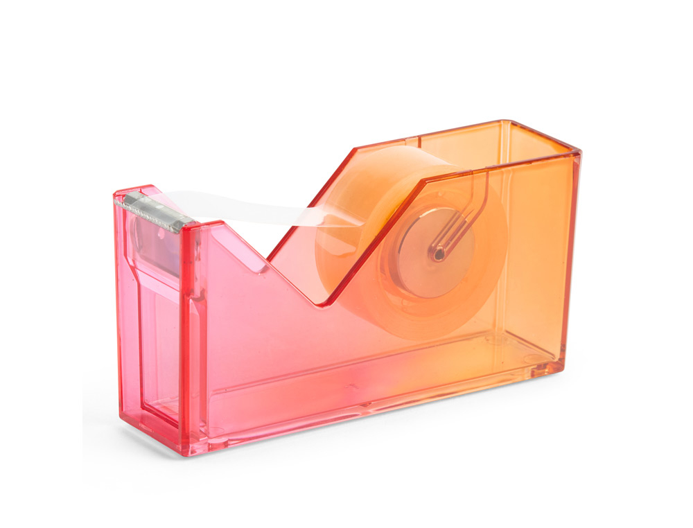 PORTARROLLO MIQUELRIUS PARA CINTAS 33 MT NARANJA/ROJO TRANSPARENTE