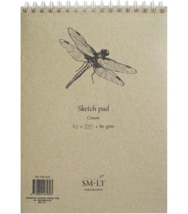 Bloc de dibujo a4 para bocetos con espiral papel color crema 80 gr