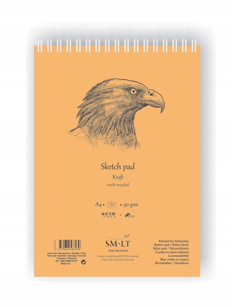 Block kraft boceto A4 60 HOJAS 90 GR 100% RECICLADO SMILTANIS